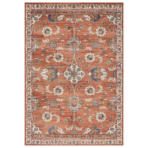 Homeroots 9' X 12' Ivory Blue And Orange Floral Power Loom Area Rug  Polypropylene 532164