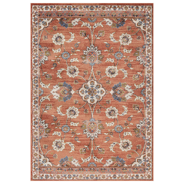 Homeroots 9' X 12' Ivory Blue And Orange Floral Power Loom Area Rug  Polypropylene 532164