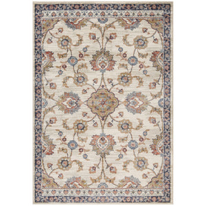 HomeRoots 10' Elegant Floral Runner Rug in Ivory, Blue, and Brown – Durable, Stain-Resistant Design for Hallways 10' Runner 532166