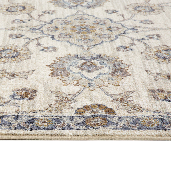 Homeroots 9' X 12' Ivory Charcoal And Navy Floral Power Loom Area Rug  Polypropylene 532176