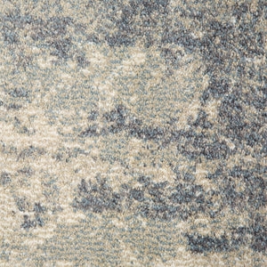 HomeRoots 10' Abstract Light Gray, Blue, and Ivory Runner Rug - Durable, Stain-Resistant Design for High-Traffic Areas 6' X 9' 532180