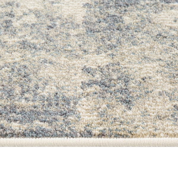 HomeRoots 10' Abstract Light Gray, Blue, and Ivory Runner Rug - Durable, Stain-Resistant Design for High-Traffic Areas 8' X 10' 532181