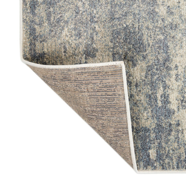 HomeRoots 10' Abstract Light Gray, Blue, and Ivory Runner Rug - Durable, Stain-Resistant Design for High-Traffic Areas 8' X 10' 532181