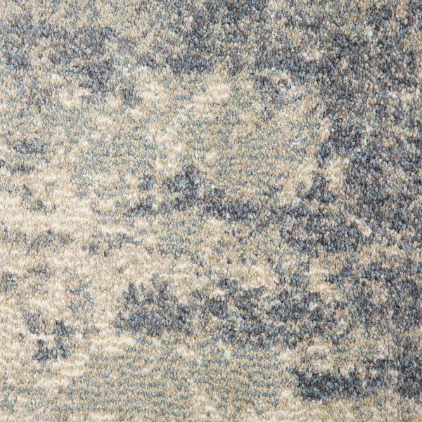 HomeRoots 10' Abstract Light Gray, Blue, and Ivory Runner Rug - Durable, Stain-Resistant Design for High-Traffic Areas 9' X 12' 532182