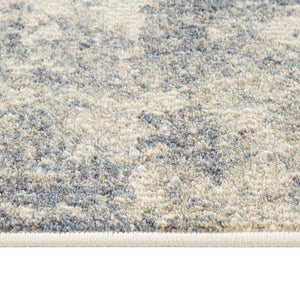 HomeRoots 10' Abstract Light Gray, Blue, and Ivory Runner Rug - Durable, Stain-Resistant Design for High-Traffic Areas 9' X 12' 532182