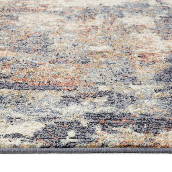 HomeRoots 10' Abstract Light Gray, Blue, and Ivory Runner Rug - Durable, Stain-Resistant Design for High-Traffic Areas 10' Runner 532184