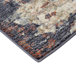 HomeRoots 10' Abstract Light Gray, Blue, and Ivory Runner Rug - Durable, Stain-Resistant Design for High-Traffic Areas 10' Runner 532184