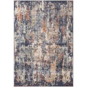HomeRoots 10' Abstract Light Gray, Blue, and Ivory Runner Rug - Durable, Stain-Resistant Design for High-Traffic Areas 6' X 9' 532186
