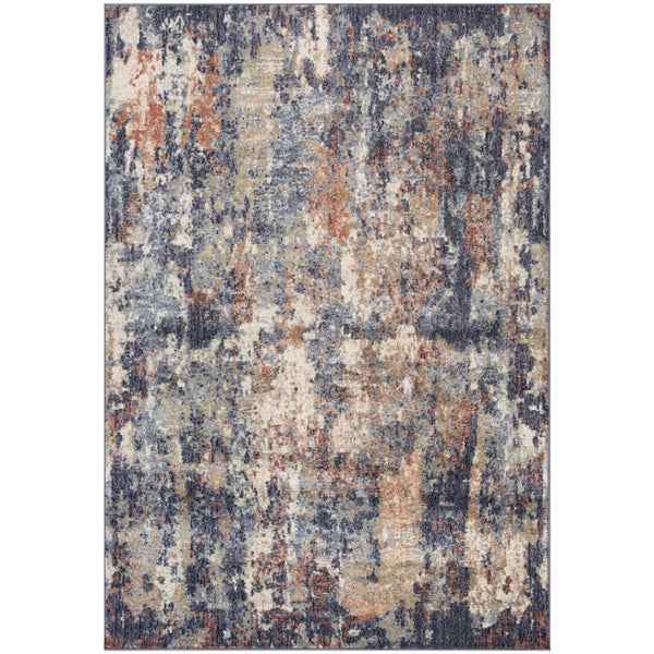 HomeRoots 10' Abstract Light Gray, Blue, and Ivory Runner Rug - Durable, Stain-Resistant Design for High-Traffic Areas 6' X 9' 532186