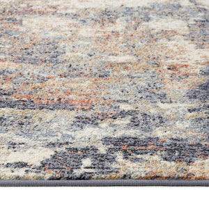 HomeRoots 10' Abstract Light Gray, Blue, and Ivory Runner Rug - Durable, Stain-Resistant Design for High-Traffic Areas 6' X 9' 532186