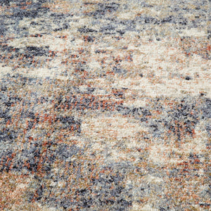 HomeRoots 10' Abstract Light Gray, Blue, and Ivory Runner Rug - Durable, Stain-Resistant Design for High-Traffic Areas 8' X 10' 532187