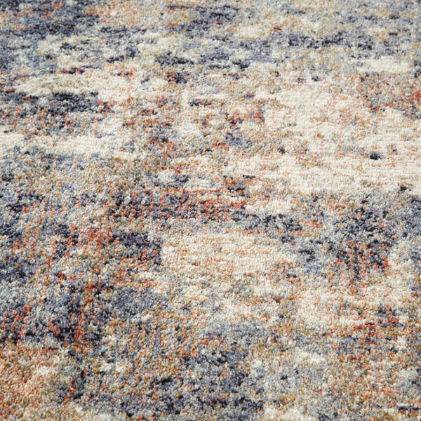 HomeRoots 10' Abstract Light Gray, Blue, and Ivory Runner Rug - Durable, Stain-Resistant Design for High-Traffic Areas 8' X 10' 532187