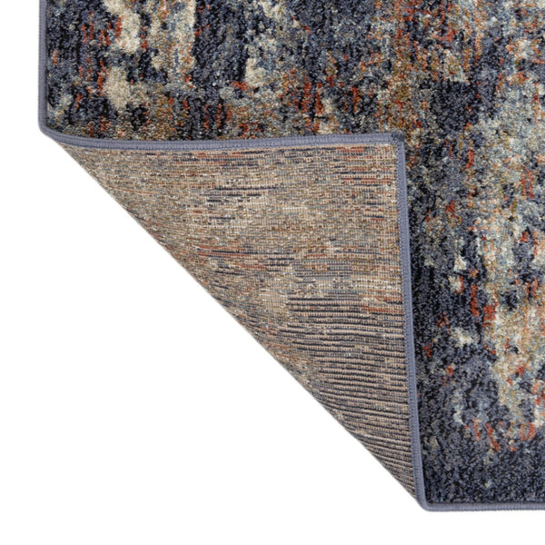 HomeRoots 10' Abstract Light Gray, Blue, and Ivory Runner Rug - Durable, Stain-Resistant Design for High-Traffic Areas 8' X 10' 532187