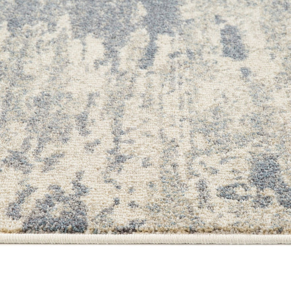 HomeRoots 10' Contemporary Ivory Blue and Gray Abstract Runner Rug for Stylish Hallways and Entryways 10' Runner 532190