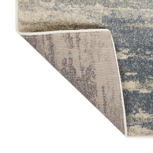 HomeRoots 10' Contemporary Ivory Blue and Gray Abstract Runner Rug for Stylish Hallways and Entryways 10' Runner 532190