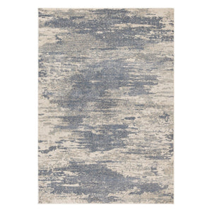 HomeRoots 10' Contemporary Ivory Blue and Gray Abstract Runner Rug for Stylish Hallways and Entryways 8' X 10' 532193