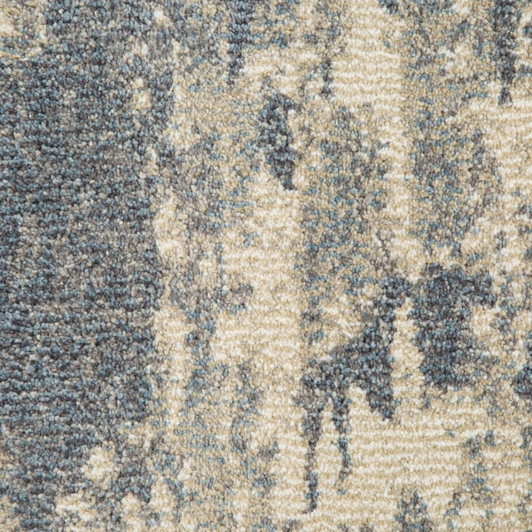 HomeRoots 10' Contemporary Ivory Blue and Gray Abstract Runner Rug for Stylish Hallways and Entryways 8' X 10' 532193