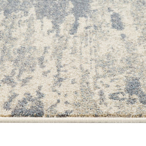 HomeRoots 10' Contemporary Ivory Blue and Gray Abstract Runner Rug for Stylish Hallways and Entryways 8' X 10' 532193