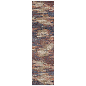 HomeRoots 10' Contemporary Ivory Blue and Gray Abstract Runner Rug for Stylish Hallways and Entryways 10' Runner 532196