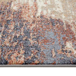 HomeRoots 10' Contemporary Ivory Blue and Gray Abstract Runner Rug for Stylish Hallways and Entryways 6' X 9' 532198