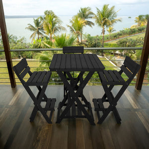 English Elm Summit Ridge Recycled Hdpe Outdoor Folding Bar Table Weather Resistant Eco Patio Black B2745P409715