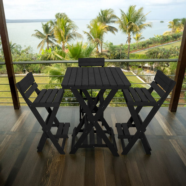 English Elm Summit Ridge Recycled Hdpe Outdoor Folding Bar Table Weather Resistant Eco Patio Black B2745P409715