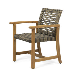 English Elm Christopher Knight Home® - HAMPTON Acacia Wood Dining Chair Pair with Handwoven Wicker Seats and Durable Velvet Finish Natural Stained 60400.00