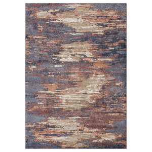 HomeRoots 10' Contemporary Ivory Blue and Gray Abstract Runner Rug for Stylish Hallways and Entryways 9' X 12' 532200