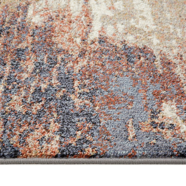 HomeRoots 10' Contemporary Ivory Blue and Gray Abstract Runner Rug for Stylish Hallways and Entryways 10' Runner 532202