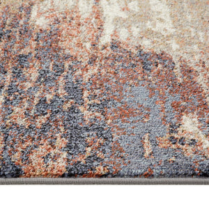 HomeRoots 10' Contemporary Ivory Blue and Gray Abstract Runner Rug for Stylish Hallways and Entryways 9' X 12' 532206