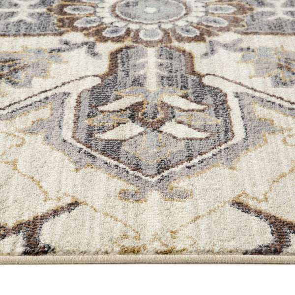 HomeRoots 10' Elegant Floral Medallion Runner Rug - Durable, Stain-Resistant Design for Timeless Charm 10' Runner 532208