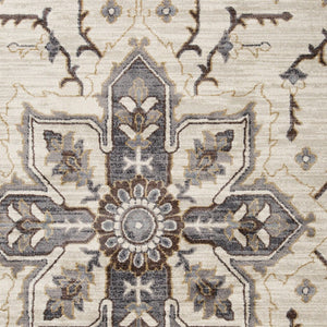 HomeRoots 10' Elegant Floral Medallion Runner Rug - Durable, Stain-Resistant Design for Timeless Charm 6' X 9' 532210
