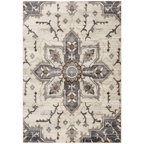 HomeRoots 10' Elegant Floral Medallion Runner Rug - Durable, Stain-Resistant Design for Timeless Charm 8' X 10' 532211