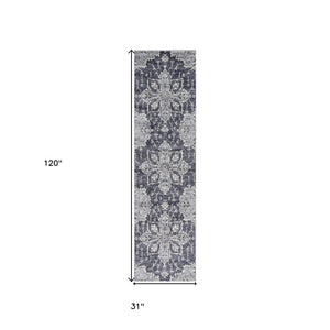 HomeRoots 10' Elegant Floral Medallion Runner Rug - Durable, Stain-Resistant Design for Timeless Charm 10' Runner 532214