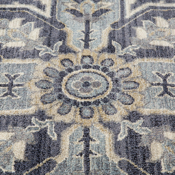 HomeRoots 10' Elegant Floral Medallion Runner Rug - Durable, Stain-Resistant Design for Timeless Charm 5' X 8' 532215