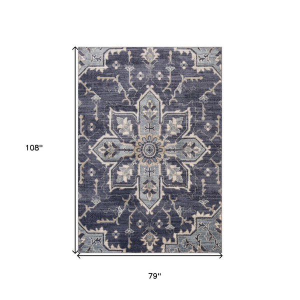 HomeRoots 10' Elegant Floral Medallion Runner Rug - Durable, Stain-Resistant Design for Timeless Charm 6' X 9' 532216