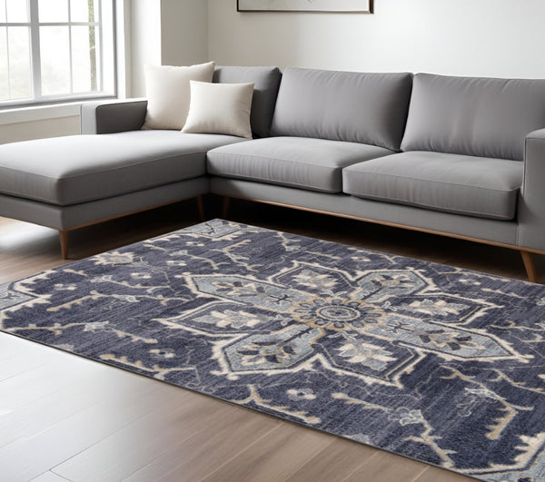 HomeRoots 10' Elegant Floral Medallion Runner Rug - Durable, Stain-Resistant Design for Timeless Charm 9' X 12' 532218