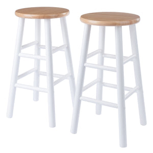 Winsome Wood Huxton 2-piece Counter Stool Set - Stylish Natural & White Finish, Perfect For Modern & Farmhouse Decor Natural ,White Solid Wood 53224-winsome-wood