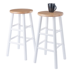 Winsome Wood Huxton 2-piece Counter Stool Set - Stylish Natural & White Finish, Perfect For Modern & Farmhouse Decor Natural ,White Solid Wood 53224-winsome-wood