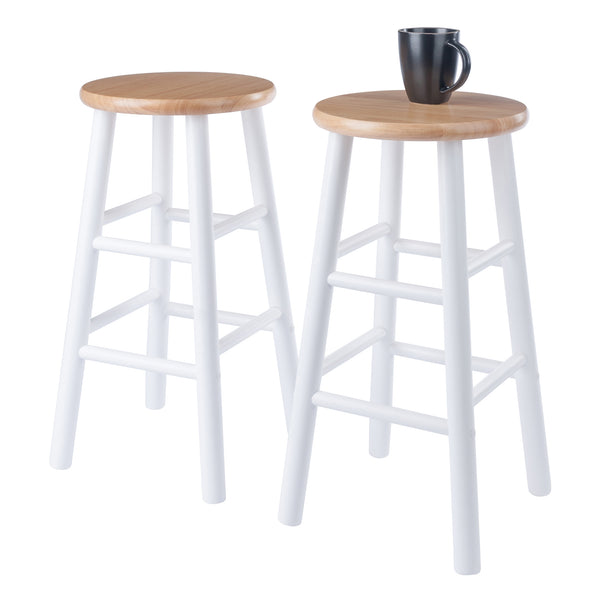 Winsome Wood Huxton 2-piece Counter Stool Set - Stylish Natural & White Finish, Perfect For Modern & Farmhouse Decor Natural ,White Solid Wood 53224-winsome-wood