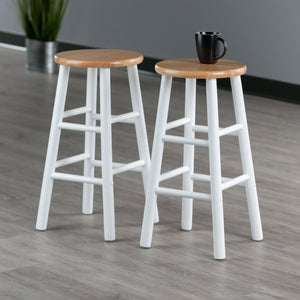 Winsome Wood Huxton 2-piece Counter Stool Set - Stylish Natural & White Finish, Perfect For Modern & Farmhouse Decor Natural ,White Solid Wood 53224-winsome-wood