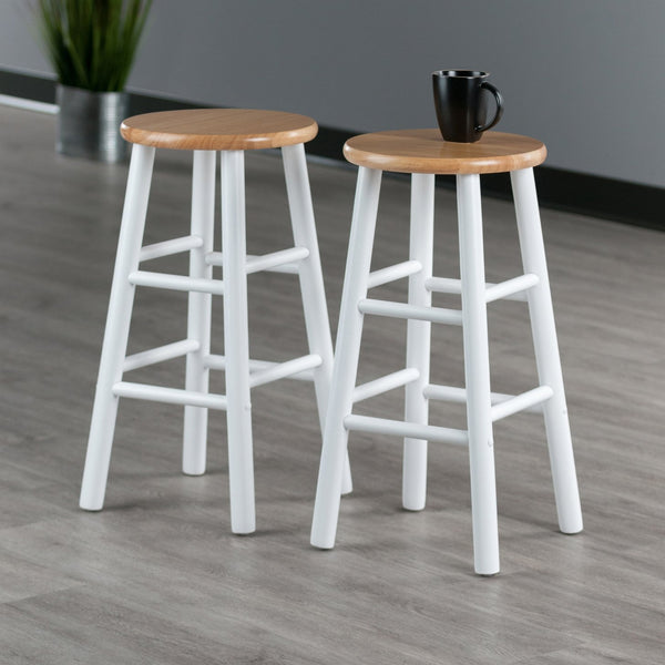 Winsome Wood Huxton 2-piece Counter Stool Set - Stylish Natural & White Finish, Perfect For Modern & Farmhouse Decor Natural ,White Solid Wood 53224-winsome-wood