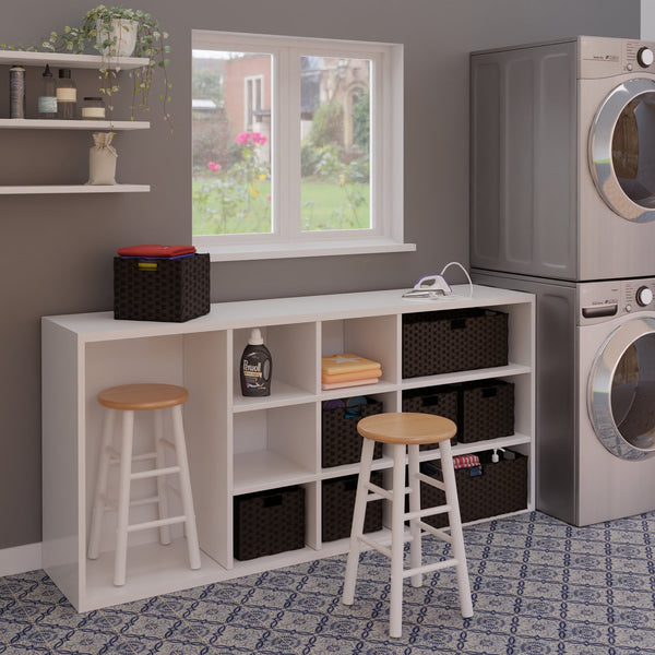 Winsome Wood Huxton 2-piece Counter Stool Set - Stylish Natural & White Finish, Perfect For Modern & Farmhouse Decor Natural ,White Solid Wood 53224-winsome-wood