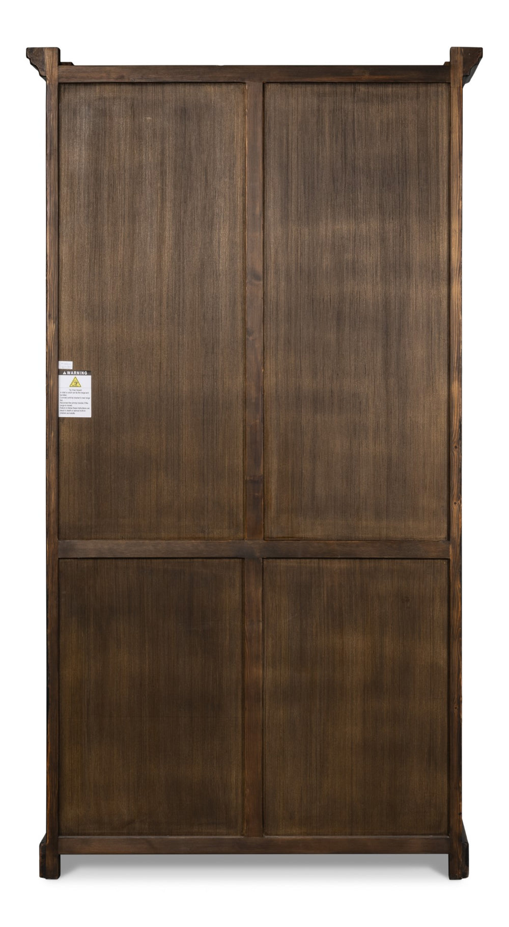 Sarreid Edgar Allan Glass Bookcase - Antique Black Finish With Reclaimed Pine For Timeless Elegance Black  53227-5