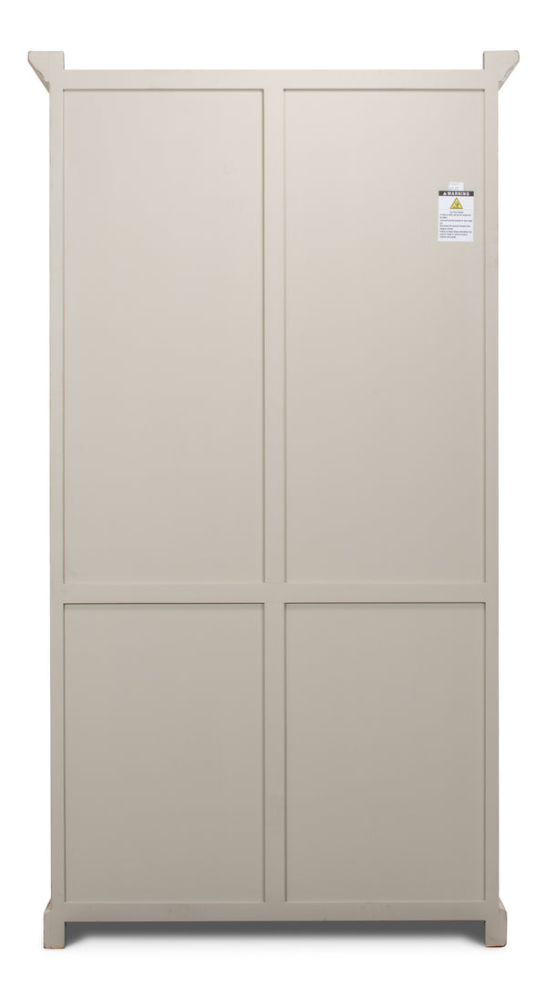 Sarreid Edgar Reclaimed Pine Glass Bookcase – Chic Whitewash Finish For Stylish Home Storage Solutions White  53227