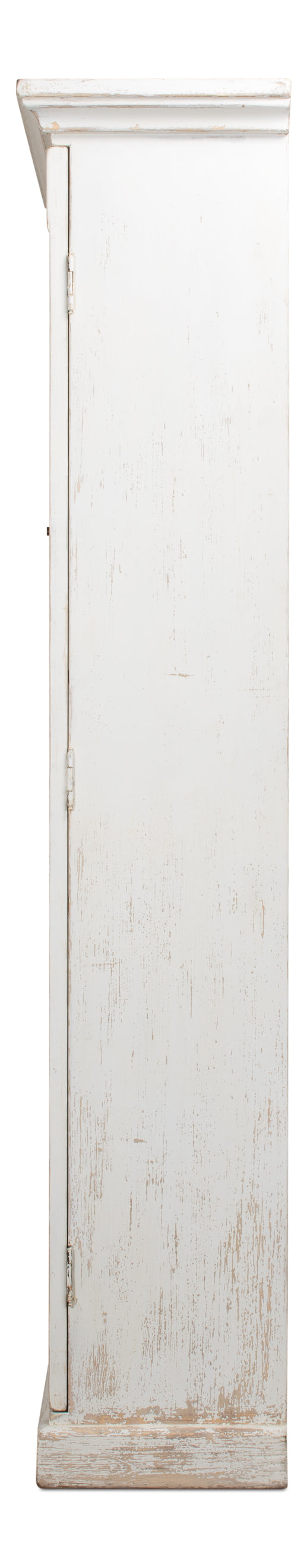 Sarreid Edgar Reclaimed Pine Glass Bookcase – Chic Whitewash Finish For Stylish Home Storage Solutions White  53227