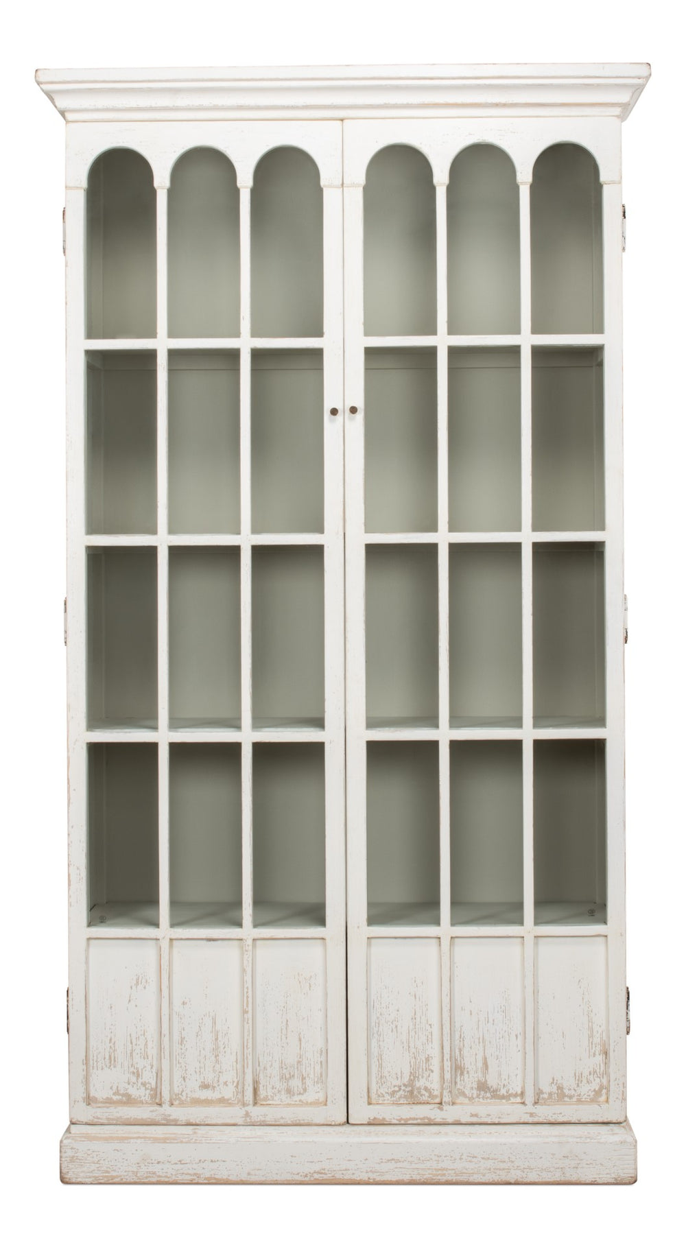Sarreid Edgar Reclaimed Pine Glass Bookcase – Chic Whitewash Finish For Stylish Home Storage Solutions White  53227