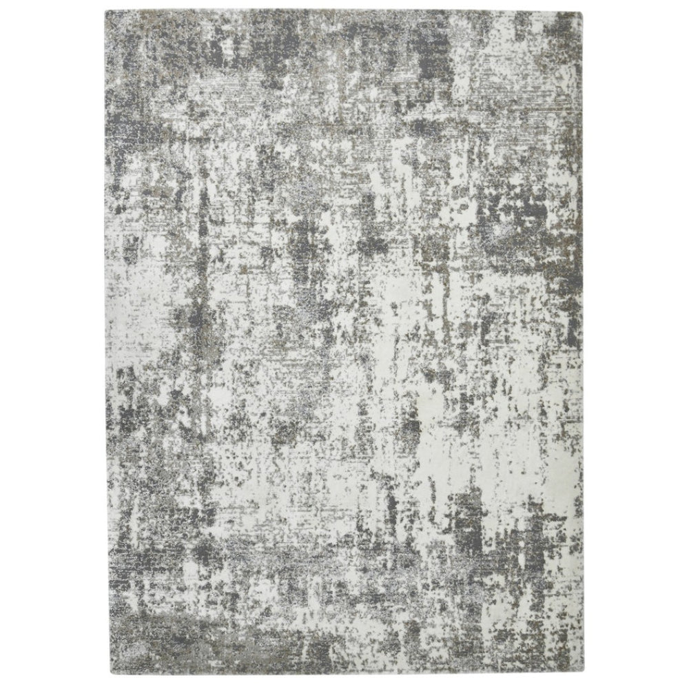 HomeRoots 5' Ivory and Gray Abstract Area Rug - Modern Design for Effortless Style and Lasting Durability 5' X 8' 532295