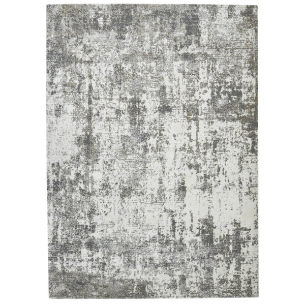 HomeRoots 5' Ivory and Gray Abstract Area Rug - Modern Design for Effortless Style and Lasting Durability 5' X 8' 532295
