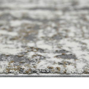 HomeRoots 5' Ivory and Gray Abstract Area Rug - Modern Design for Effortless Style and Lasting Durability 5' X 8' 532295